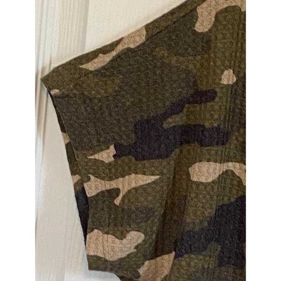 Express Camouflage Print Waffle Knit Dolman Sleeve Top For Women - Picture 11 of 16